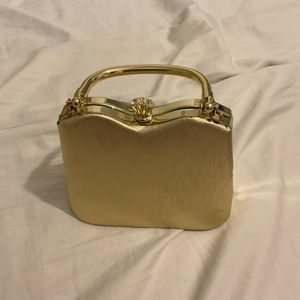 Gold formal hand clutch